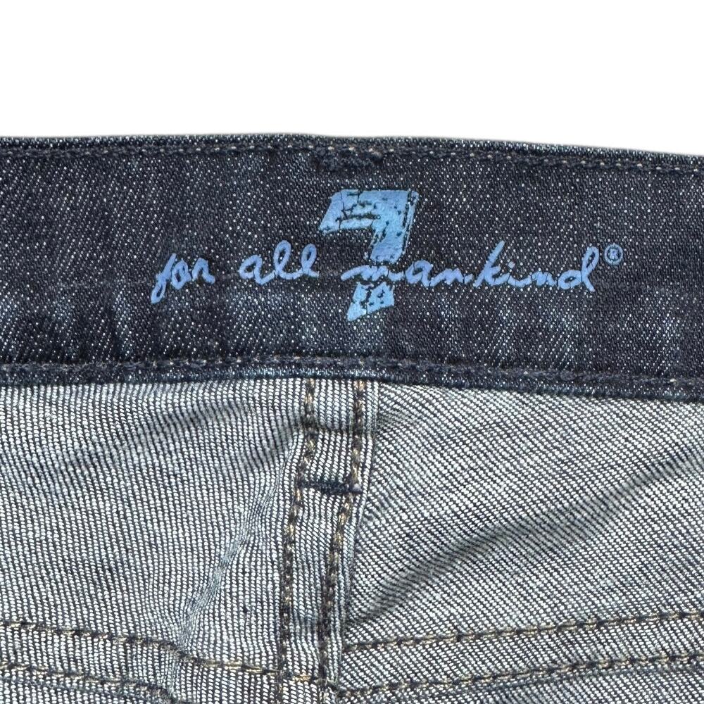 7 For All Mankind Cropped Dojo Dark Wash Denim Jeans 27 Waist - Picture 4 of 5